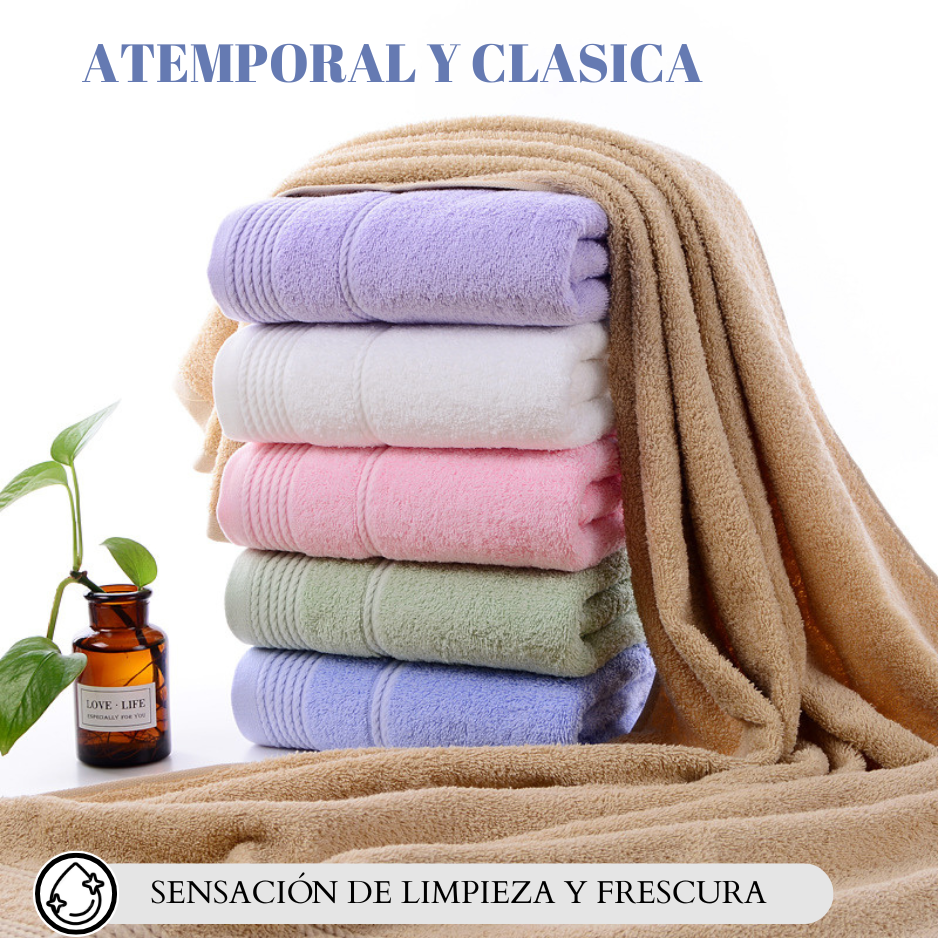 Pack 3 Toallas Baño 100% Algodón De 70x140 Cm 450gr