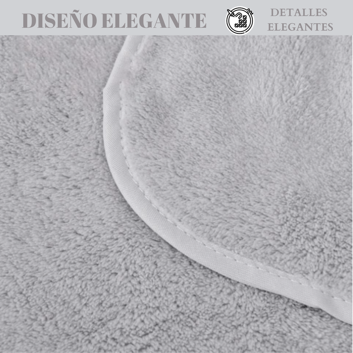 Set 2 Toallas De BaƱo Grande Microfibra Gris Toallon 90x180cm