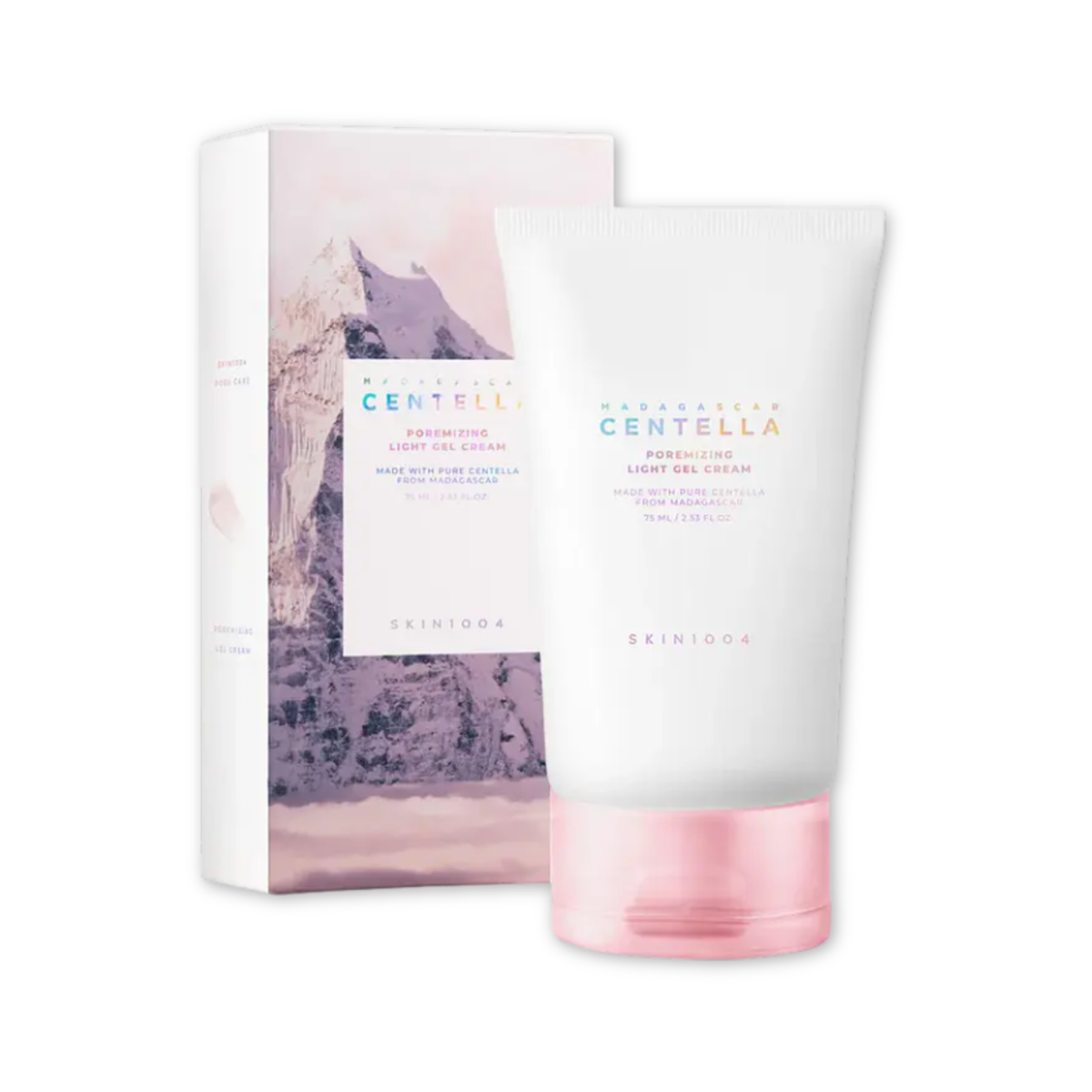 Crema ligera para poros de SKIN1004, gel facial coreano de 75 ml, con textura suave y efecto calmante en la piel.