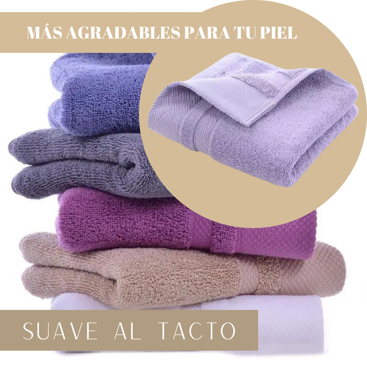 Pack 3 Toalla Cuerpo Mano Cara 100% Algodon Suave Absorbente