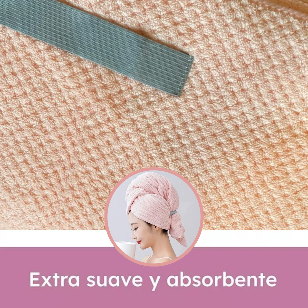 Toalla Secado De Pelo Súper Absorbente Microfibra 60x105 Cm