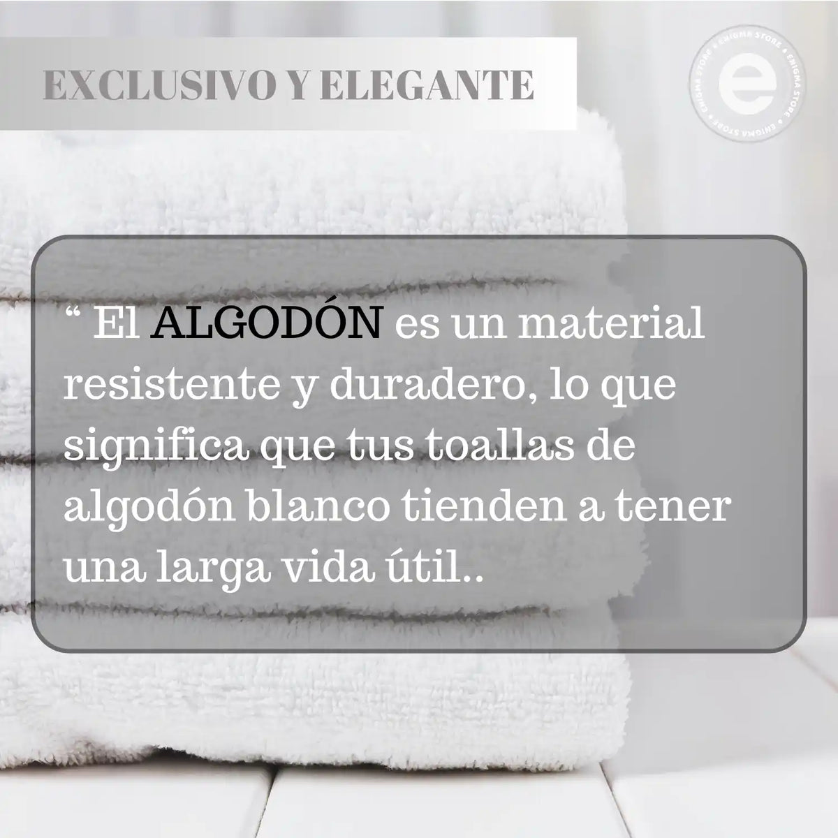 Toallas blancas de ducha de algodón Enigma Store, pack de 3 toallas de 370 g, con textura suave y absorbente.