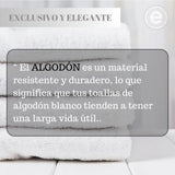 Toallas blancas de ducha de algodón Enigma Store, pack de 3 toallas de 370 g, con textura suave y absorbente.