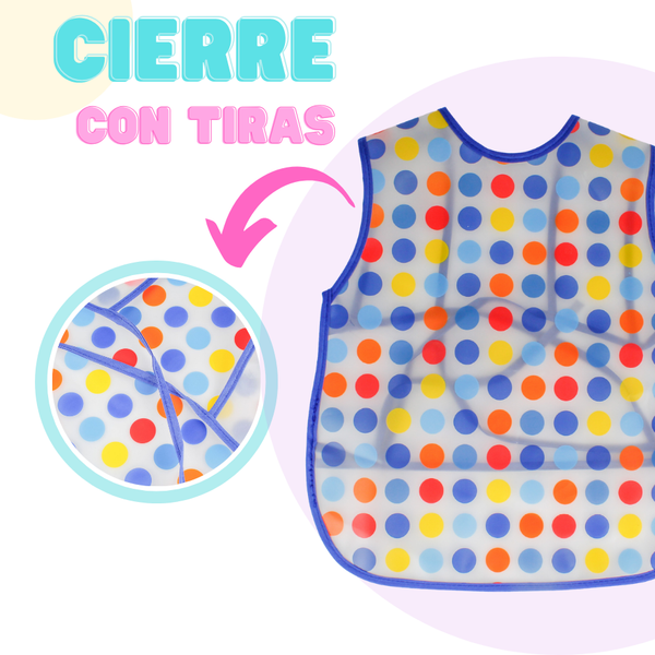 Pack 3 Baberos Sin Manga Impermeable Bolsillo Niña Niño Bebe
