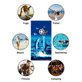 Pack de 2 toallas de microfibra de secado rápido para playa y viaje, tamaño 90x180 cm, de la marca Enigma Store.