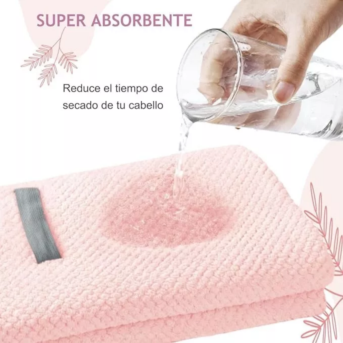 Toalla Secado De Pelo Súper Absorbente Microfibra 60x105 Cm