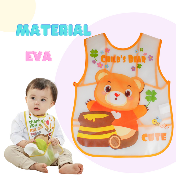 Pack 3 Baberos Sin Manga Impermeable Bolsillo Niña Niño Bebe
