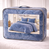 Cobertor celeste con fundas premium de Enigma Store, suave y acolchado, ideal para mayor comodidad y estilo en la cama.
