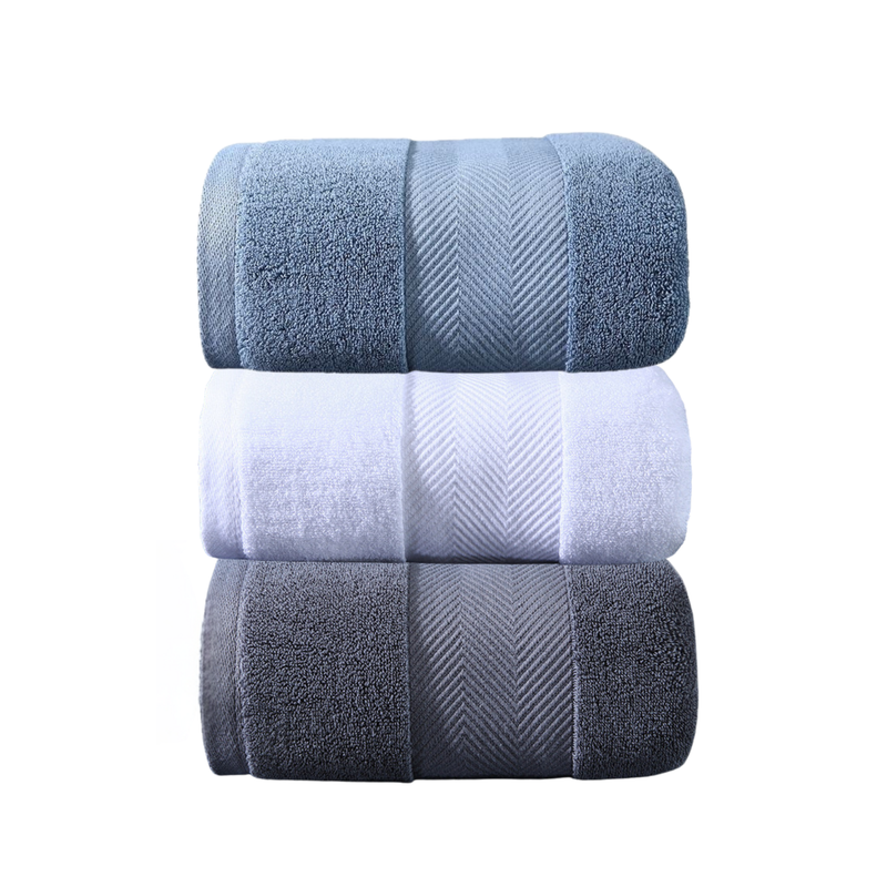 Pack 3 Toallas Baño Hotel 100% Algodón De 70x140 Cm 450g