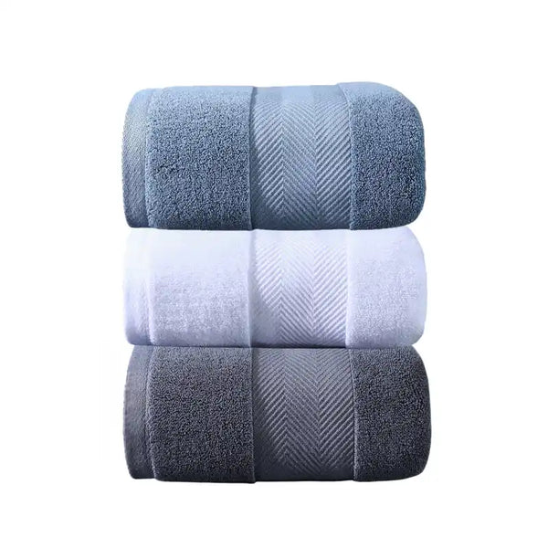 Conjunto de 3 toallas de baño Enigma Store, 100% algodón, tamaño 70x140 cm, peso 450g, con textura suave y absorbente.