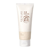 Espuma exfoliante de salvado de arroz MIDHA para cuidado facial, en envase de 150 ml, con textura cremosa y suave.