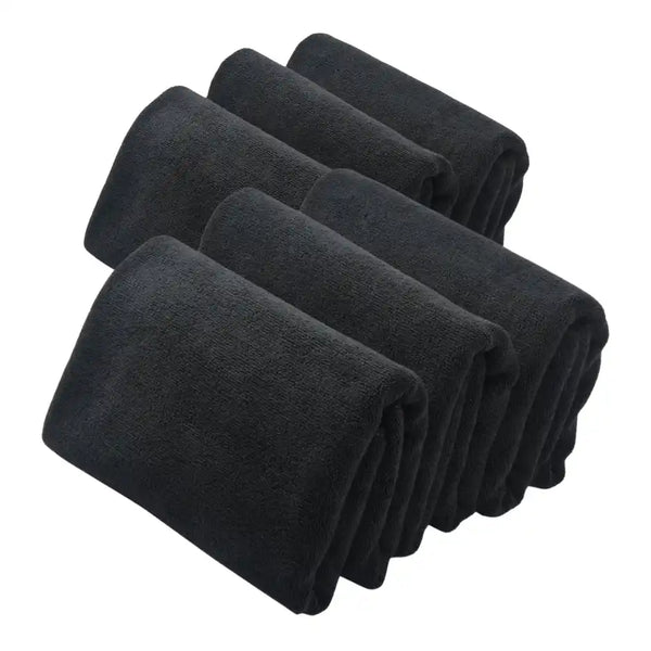 Seis toallas de microfibra para peluquería, hotel, spa o gimnasio, tamaño 40x80 cm, en colores variados, de Enigma Store.