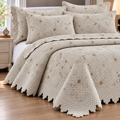 Cubrecama Quilt Bordado 5 Piezas