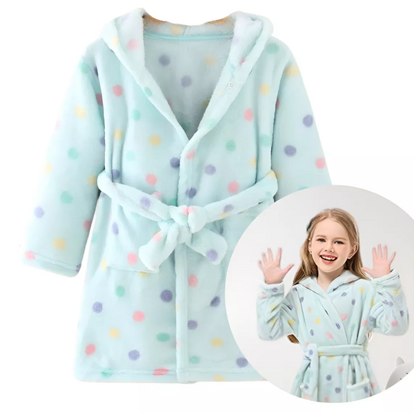 Bata Albornoz De Polar Con Capucha para Niñas 4-8 años