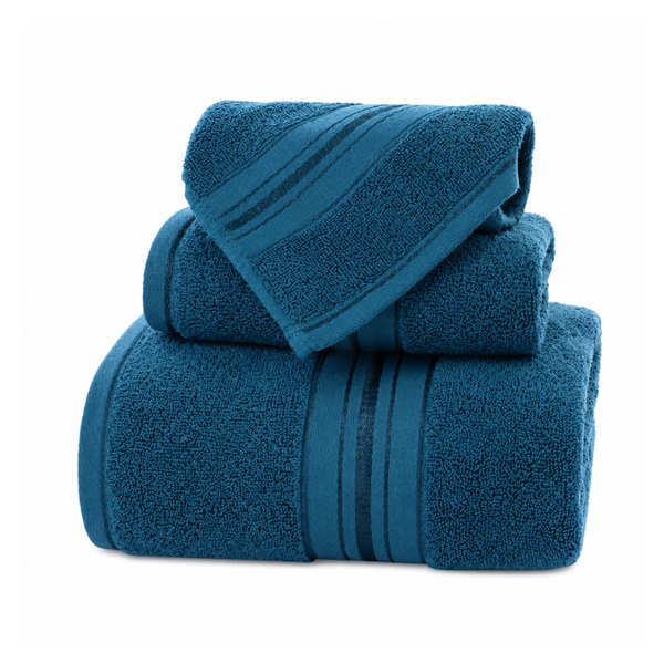 Conjunto de 3 toallas de algodón para cuerpo, mano y cara en colores variados, absorbentes y suaves de Enigma Store.