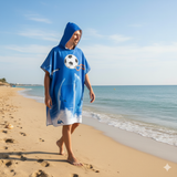 Toalla con capucha para playa de adulto de Enigma Store, con broches tipo surf poncho, ideal para secarse y cubrirse en la playa