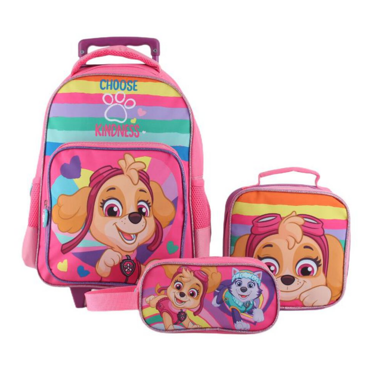 Mochila Infantil Tripack Escolar Con Ruedas Skye Paw Patrol