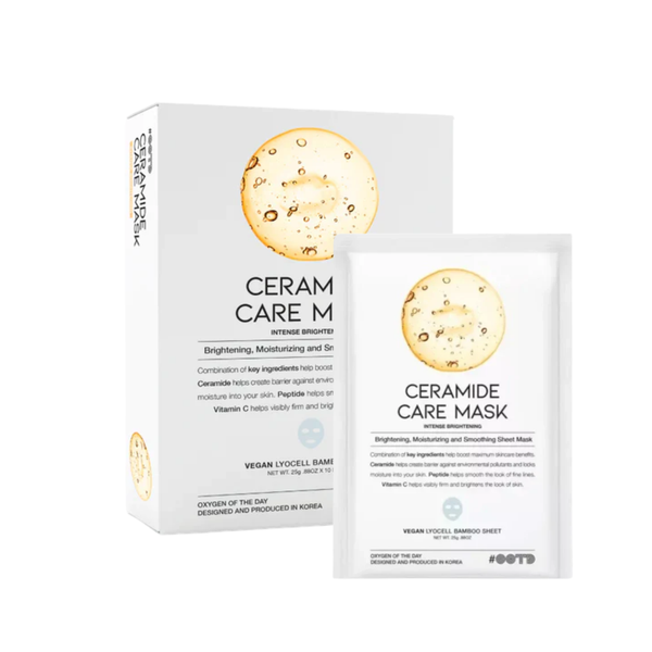 Mascarilla facial de cuidado con ceramidas de la marca OOTD para una rutina de skincare coreano.