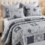 Cubrecama Quilt Bordado King 5 Piezas Geometrico
