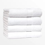 Toallas blancas de ducha de algodón Enigma Store, pack de 3, 370 g, con textura suave y absorbente.