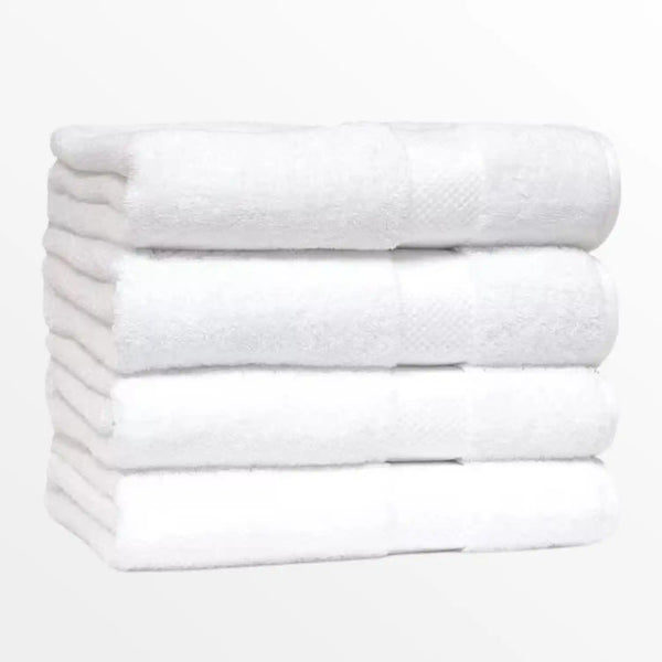 Toallas blancas de ducha de algodón Enigma Store, pack de 3, 370 g, con textura suave y absorbente.