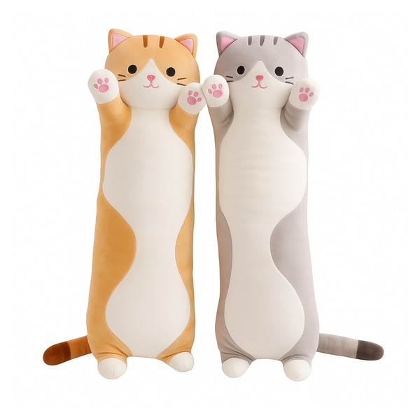 Cojín Almohada Peluche Largo De Gatito Suave de 50 cm