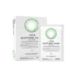 Máscara facial calmante OOTD Cica Soothing para cuidado de la piel coreano, en envase con diseño blanco y verde.