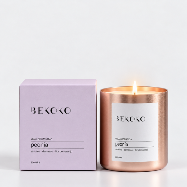 Vela Aromática Soja Decorativa Peonía