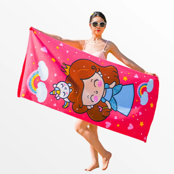 Toalla para niña de microfibra de secado rápido, playa y viaje, tamaño 75x150 cm, en colores vibrantes, de Enigma Store.