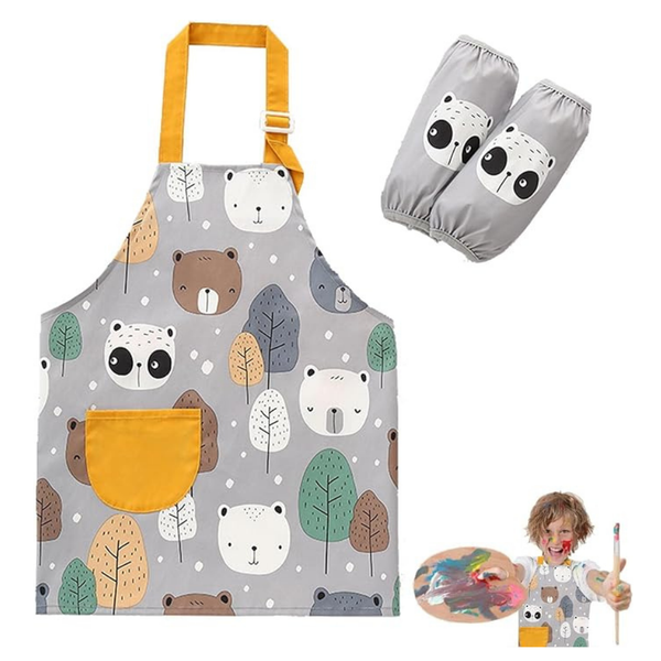 Delantal de bebe y niños con protector de brazos 2-8 años