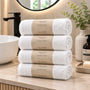 Pack 3 Toallas Blancas De Ducha Algodón 370 grs