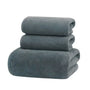 Toallas negras de microfibra para cuerpo, manos y cara, pack de 3, de la marca Enigma Store, con textura suave y absorbente.