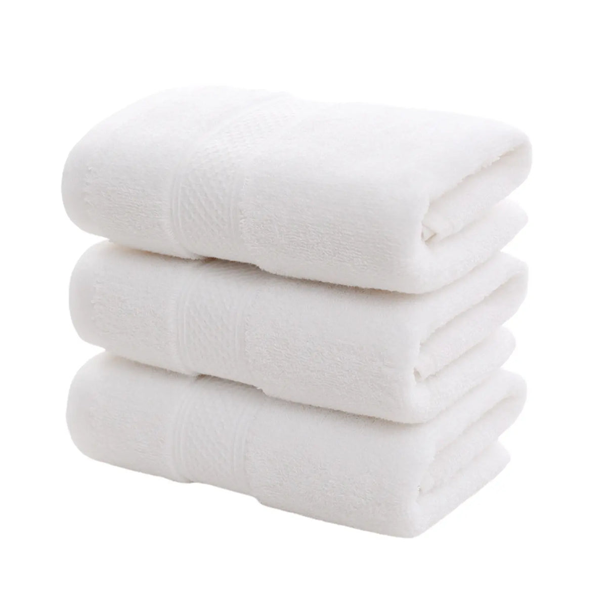 Toallas blancas de mano en algodón para peluquería, hotel y spa, tamaño 35x75 cm, en set de 4 unidades.