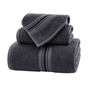 Pack de 3 toallas de cuerpo, mano y cara de algodón absorbente de la marca Enigma Store, en diferentes tamaños y colores.