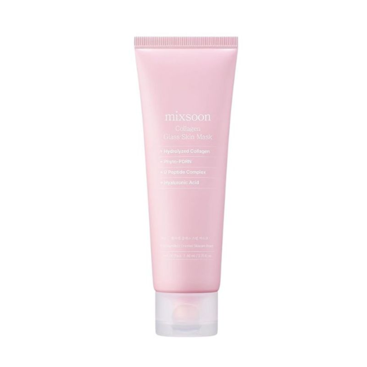 Mascarilla facial de colágeno Mixsoon Glass Skin, envase de 80 ml, producto de cuidado facial coreano con textura ligera y transparente.