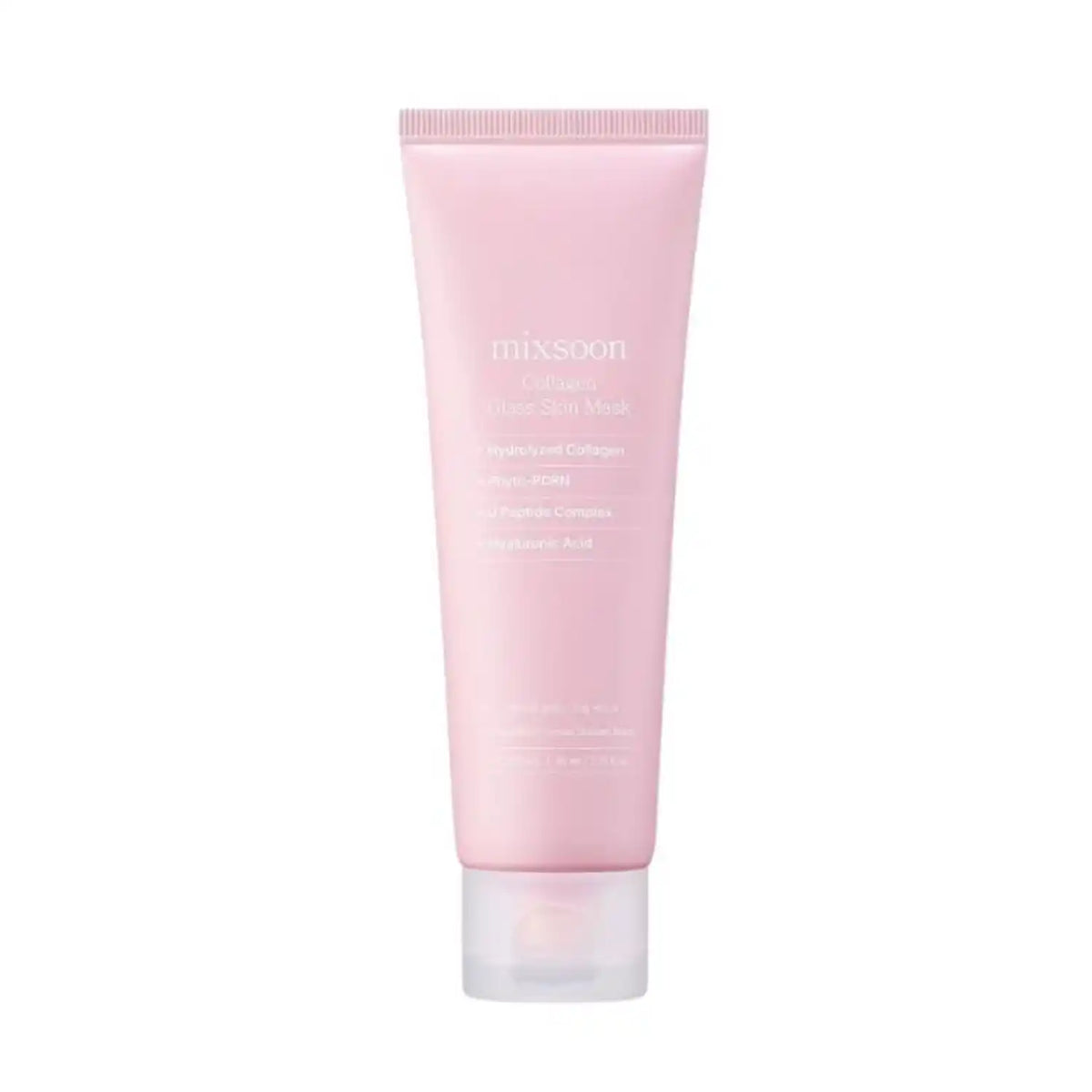 Mascarilla facial de colágeno Mixsoon Glass Skin, envase de 80 ml, producto de cuidado facial coreano con textura ligera y transparente.