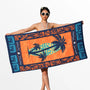 Toalla para hombre de microfibra Enigma Store, secado rápido, tamaño 75x150 cm, ideal para playa y viajes, en color azul.