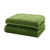 Juego de 2 toallas de baño grandes de microfibra verdes, toallon 90x180cm, suaves y absorbentes de Enigma Store.