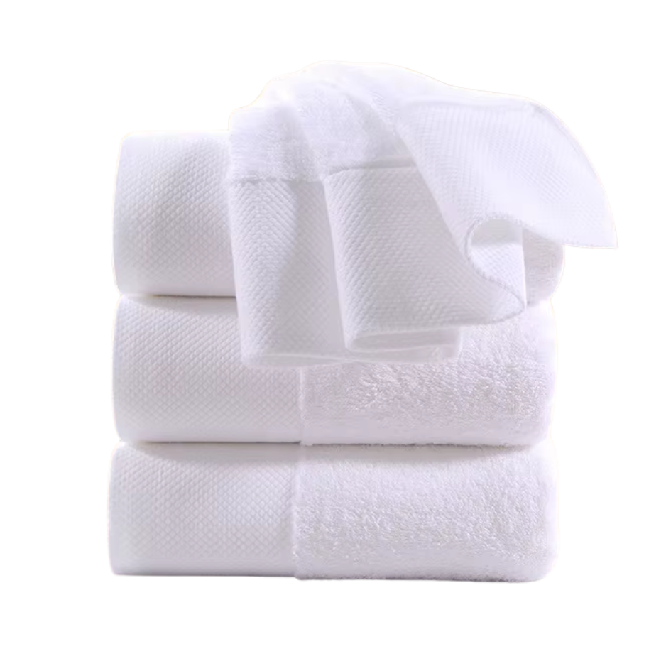 Pack De 4 Toallas Blancas Algodón 75x35 cm Baño Hotel 130 grs