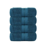 Toallas azul profundo de algodón de 130 g, paquete de 4, ideales para hotel y spa, de la marca Enigma Store.