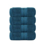 Toallas azul profundo de algodón de 130 g, paquete de 4, ideales para hotel y spa, de la marca Enigma Store.