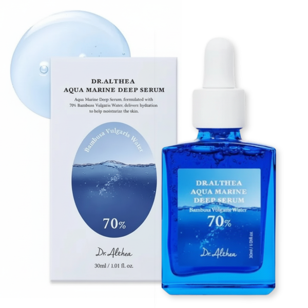Suero profundo Aqua Marine de 30ml de Dr Althea, envase con frasco y gotero para cuidado facial coreano.