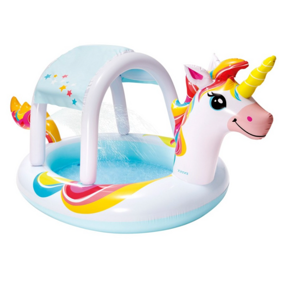 Piscina unicornio INTEX con ducha y toldo desmontable