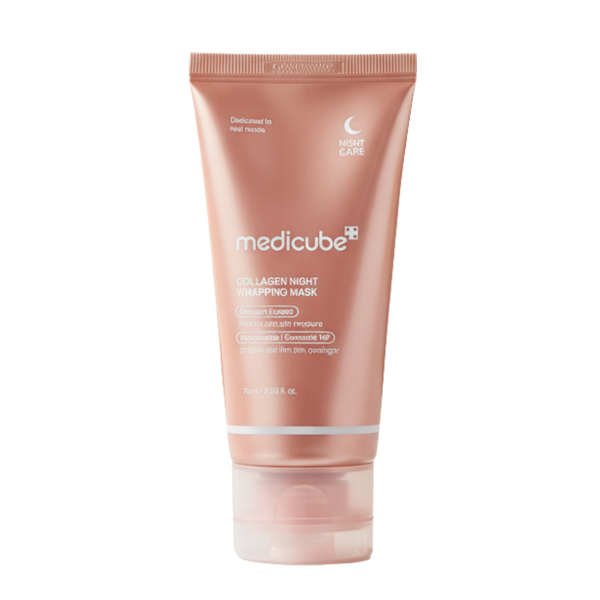 Máscara nocturna de colágeno de Medicube para cuidado facial, en envase de 75 ml, ideal para piel rejuvenecida y saludable.