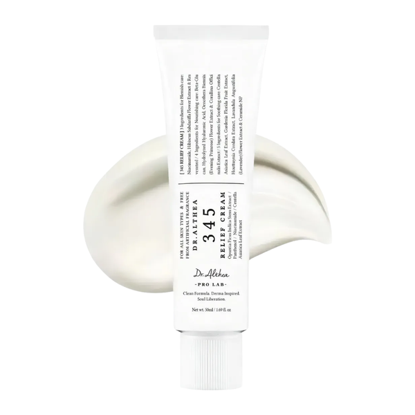 Crema de alivio Dr Althea, producto coreano para cuidado de la piel, con envase y textura visible en la imagen