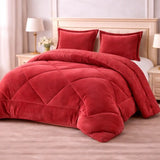 Cobertor burdeos y fundas premium de Enigma Store, textura suave y elegante en conjunto para cama.
