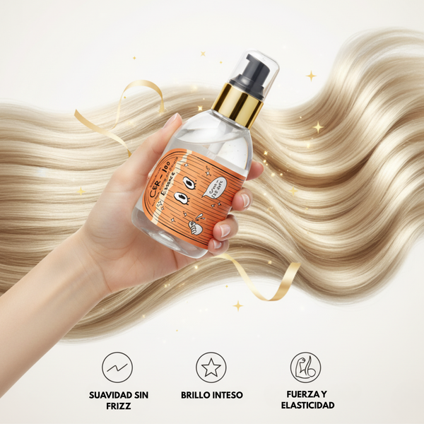Esencia capilar Elizavecca CER-100 Collagen Coating Hair A+ en frasco de 150ml para cuidado del cabello.