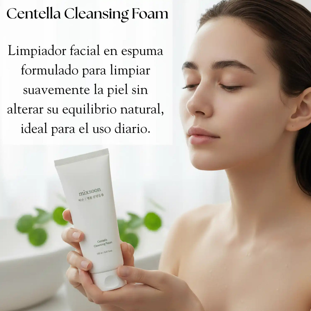 Espuma facial de limpieza con extracto de centella de Mixsoon, producto coreano para cuidado de la piel, 150 ml.