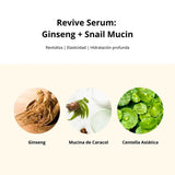 Suero coreano Beauty of Joseon Revive con ginseng y mucina de caracol en frasco de 30 ml, para cuidado facial.