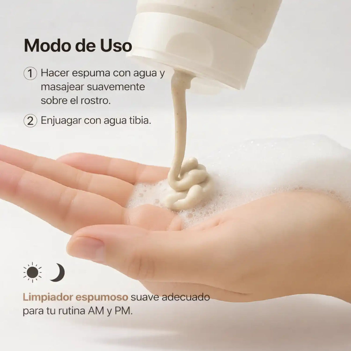 Espuma exfoliante de salvado de arroz MIDHA, producto coreano para cuidado de la piel, en envase de 150 ml.